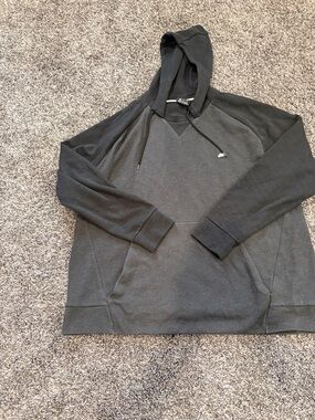 Nike Men's Charcoal and Black Pullover Hoodie